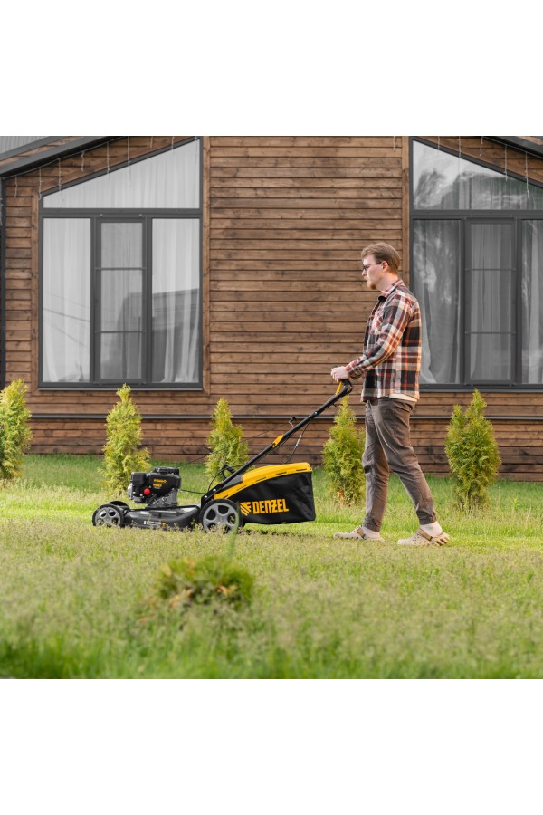Газонокосилка бензиновая GLR-510SP-ZS, 171 см3, ширина 51 см, привод, травосборник 65 л Denzel