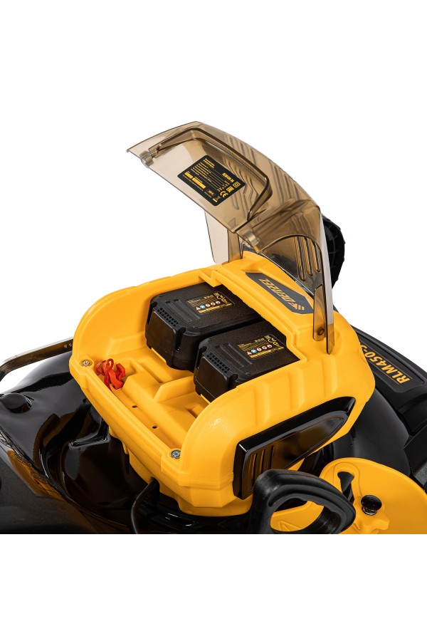 Газонокосилка аккумуляторная бесщеточная RLM450-36, Li-ion, 36 В, 4 Ач, 450 мм, травосборник 40 л Denzel