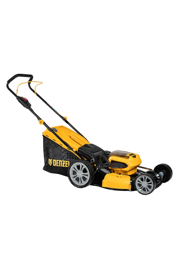 Газонокосилка аккумуляторная бесщеточная RLM450-36, Li-ion, 36 В, 4 Ач, 450 мм, травосборник 40 л Denzel