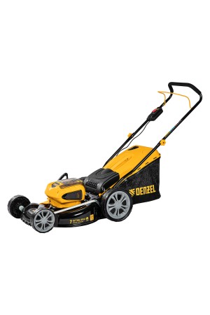 Газонокосилка аккумуляторная бесщеточная RLM450-36, Li-ion, 36 В, 4 Ач, 450 мм, травосборник 40 л Denzel