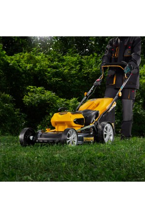 Газонокосилка аккумуляторная бесщеточная RLM450-36, Li-ion, 36 В, 4 Ач, 450 мм, травосборник 40 л Denzel