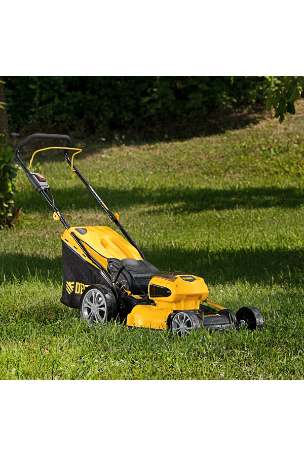 Газонокосилка аккумуляторная бесщеточная RLM450-36, Li-ion, 36 В, 4 Ач, 450 мм, травосборник 40 л Denzel