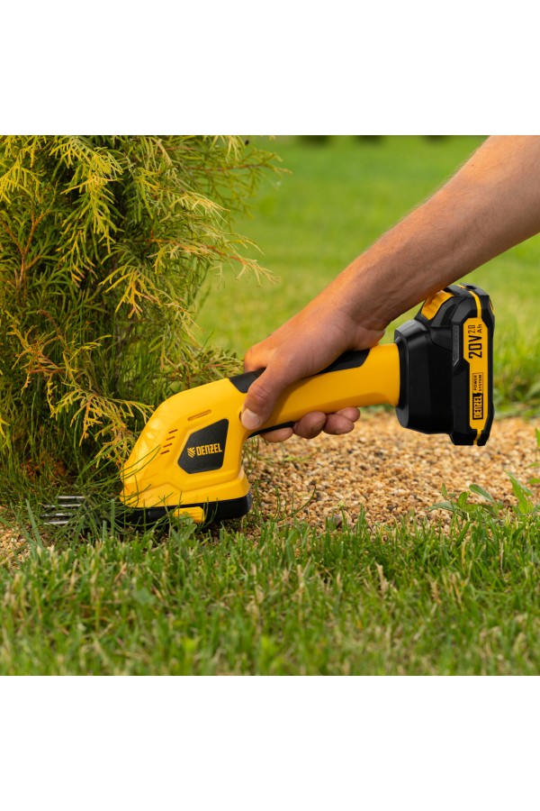 Ножницы-кусторез аккумуляторные GS-20, Li-Ion, 20 В Denzel