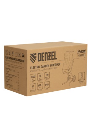 Измельчитель садовый электрический ECS-2500, 2500 Вт, 45 мм Denzel