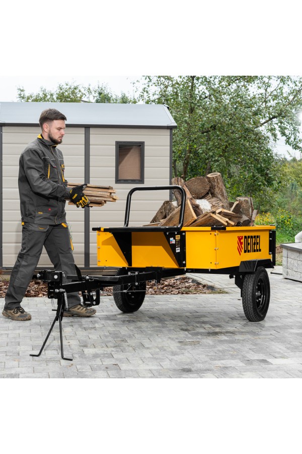 Прицеп для мотоблока TT-500, оцинк., груз. 500 кг, рег. сцепка, колеса 4.00-10, в упаковке Denzel