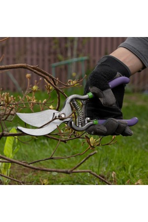 Секатор прямого реза, 255 мм, цельнокованый, металлические обрезиненные рукоятки, Palisad