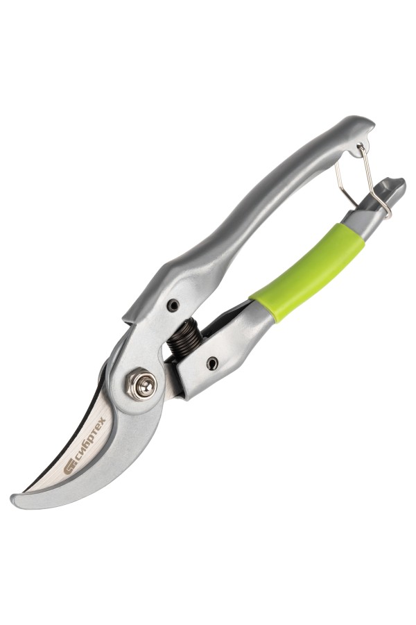 Секатор прямого реза, 225 мм, металлические рукоятки, нижняя в ПВХ-оболочке Сибртех