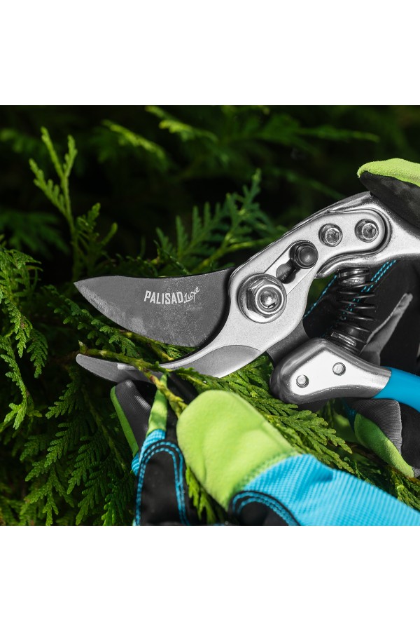 Секатор прямого реза, 230 мм, усиленный, нижняя рукоятка в ПВХ - оболочке, Luxe, Palisad