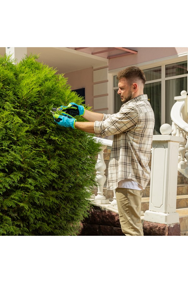 Секатор прямого реза, 225 мм, регулировка захвата, трехкомпонентные рукоятки, Luxe, Palisad