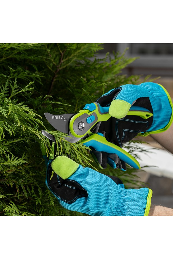 Секатор прямого реза, 225 мм, регулировка захвата, трехкомпонентные рукоятки, Luxe, Palisad