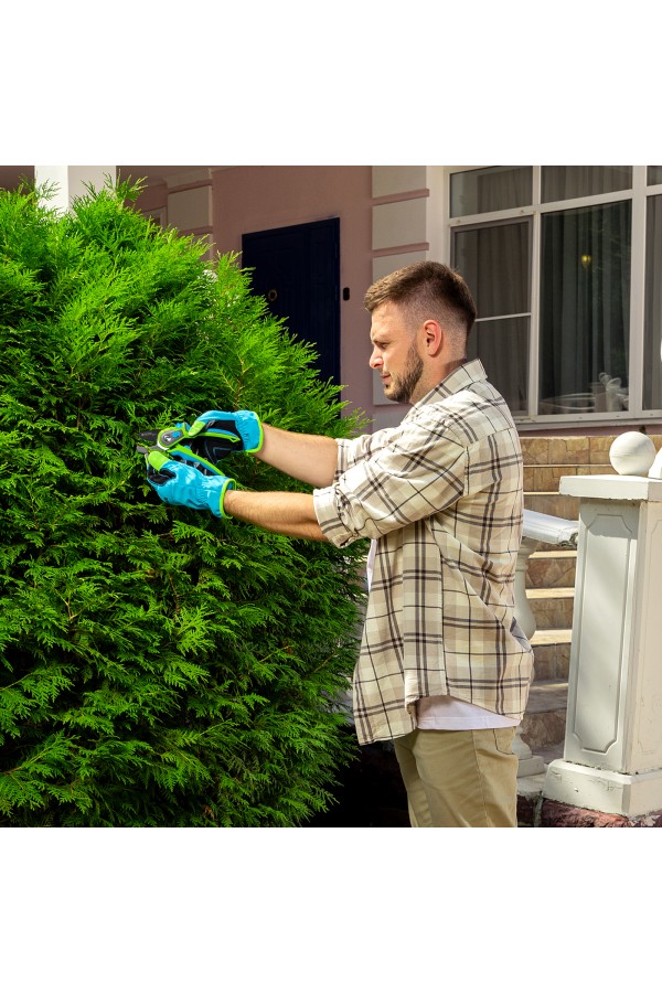 Секатор с наковальней, 220 мм, регулировка захвата, трехкомпонентные рукоятки, Luxe, Palisad