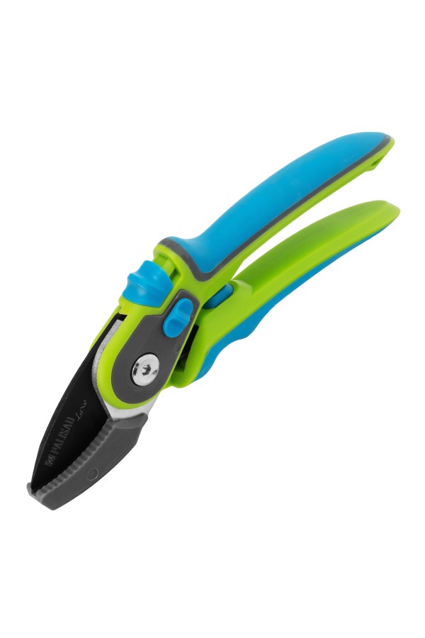 Секатор с наковальней, 220 мм, регулировка захвата, трехкомпонентные рукоятки, Luxe, Palisad