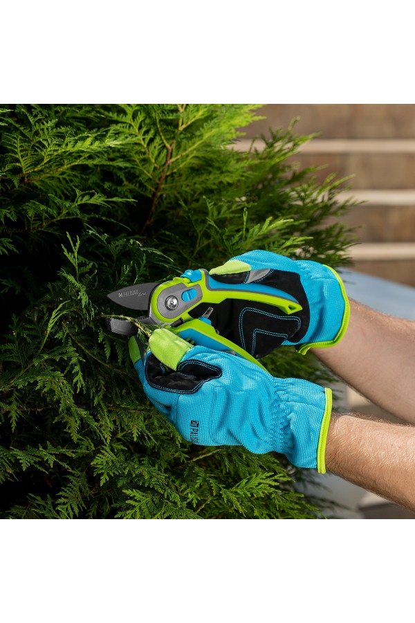 Секатор с наковальней, 220 мм, регулировка захвата, трехкомпонентные рукоятки, Luxe, Palisad