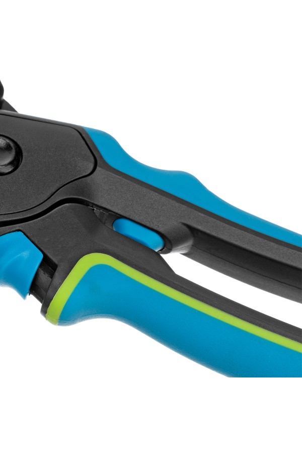 Секатор с наковальней, 220 мм, регулировка захвата, трехкомпонентные рукоятки, Luxe, Palisad