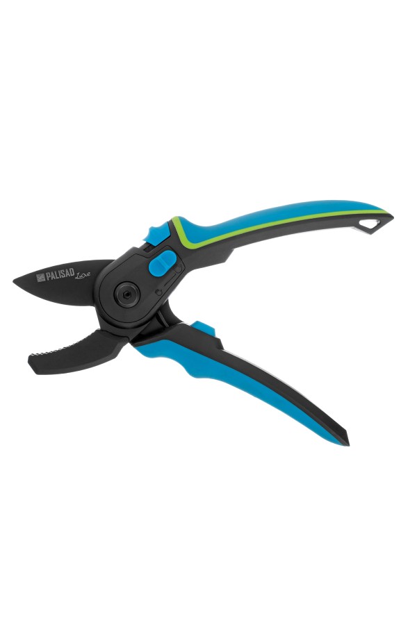 Секатор с наковальней, 220 мм, регулировка захвата, трехкомпонентные рукоятки, Luxe, Palisad