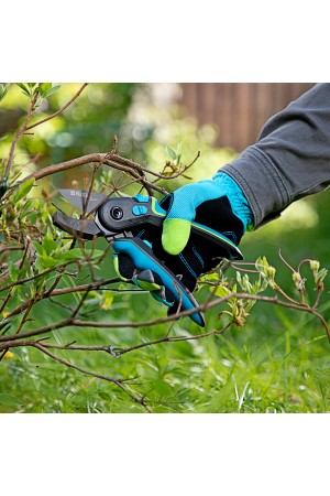 Секатор с наковальней, 220 мм, регулировка захвата, трехкомпонентные рукоятки, Luxe, Palisad