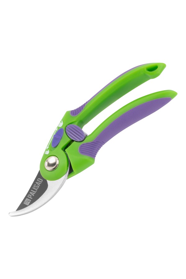 Секатор прямого реза, 215 мм, регулировка захвата, двухкомпонентные рукоятки, Palisad