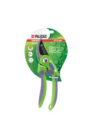 Секатор прямого реза, 215 мм, регулировка захвата, двухкомпонентные рукоятки, Palisad