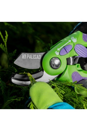 Секатор с наковальней, 215 мм, регулировка захвата, двухкомпонентные рукоятки, Palisad