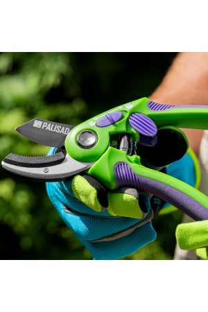 Секатор с наковальней, 215 мм, регулировка захвата, двухкомпонентные рукоятки, Palisad