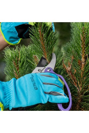 Секатор прямого реза, 200 мм, храповой механизм, металлические обрезиненные рукоятки, Palisad