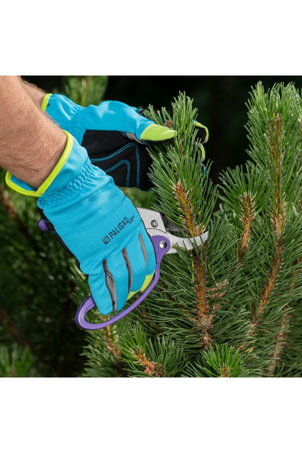 Секатор прямого реза, 200 мм, храповой механизм, металлические обрезиненные рукоятки, Palisad