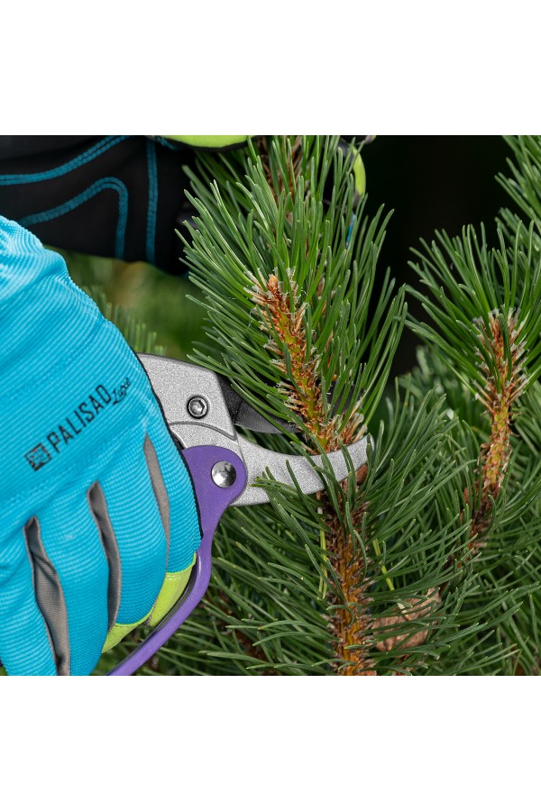 Секатор прямого реза, 200 мм, храповой механизм, металлические обрезиненные рукоятки, Palisad