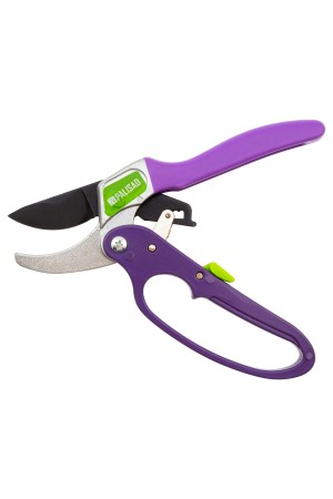 Секатор прямого реза, 200 мм, храповой механизм, металлические обрезиненные рукоятки, Palisad