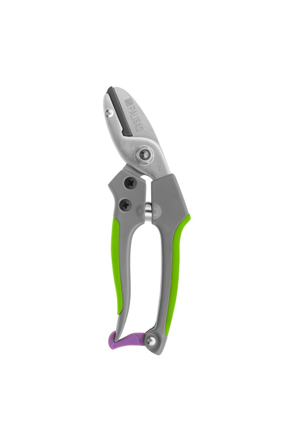 Секатор с наковальней, 170 мм, металлические обрезиненные рукоятки, Palisad