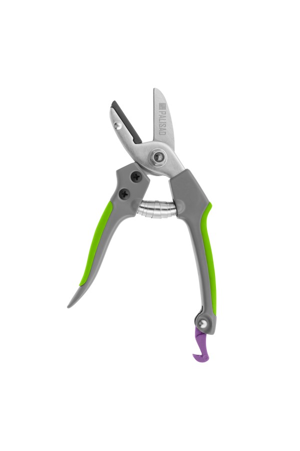 Секатор с наковальней, 170 мм, металлические обрезиненные рукоятки, Palisad