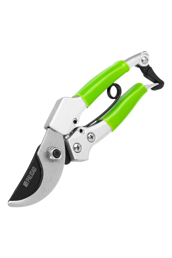 Секатор прямого реза, 180 мм, металлические обрезиненные рукоятки, Palisad