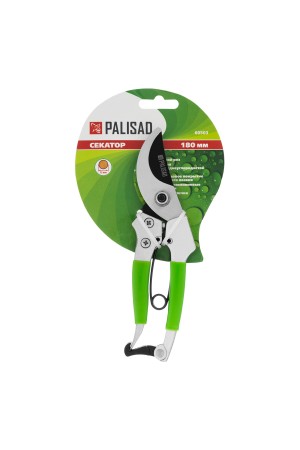 Секатор прямого реза, 180 мм, металлические обрезиненные рукоятки, Palisad