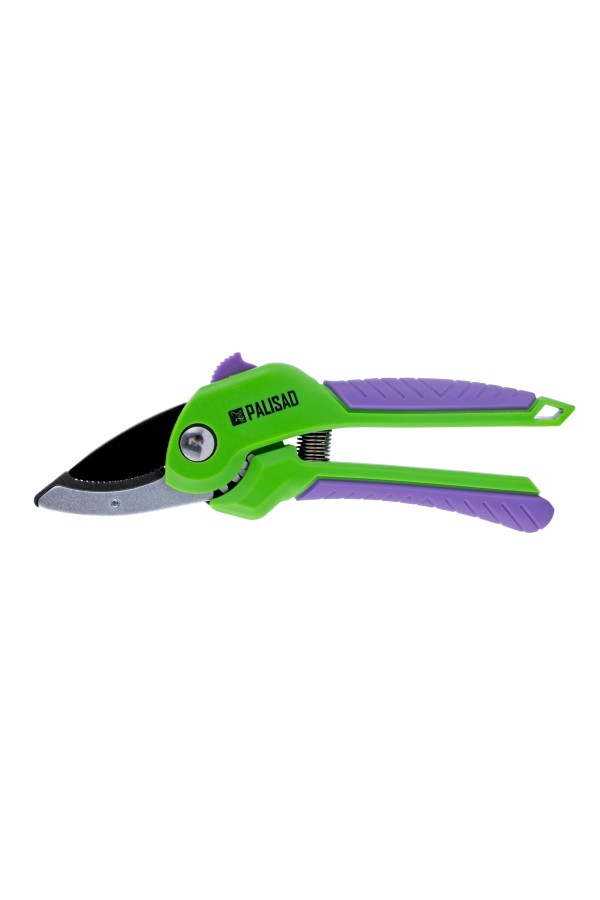 Секатор с наковальней, 210 мм, шестеренный привод, двухкомпонентные рукоятки, Palisad
