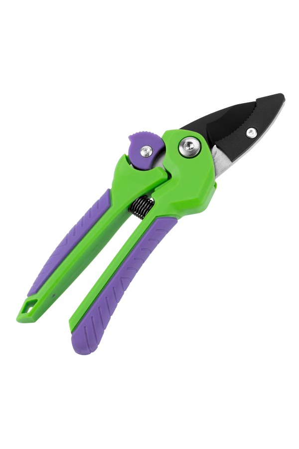 Секатор с наковальней, 210 мм, шестеренный привод, двухкомпонентные рукоятки, Palisad