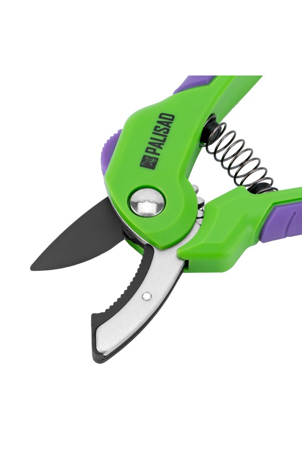 Секатор с наковальней, 210 мм, шестеренный привод, двухкомпонентные рукоятки, Palisad