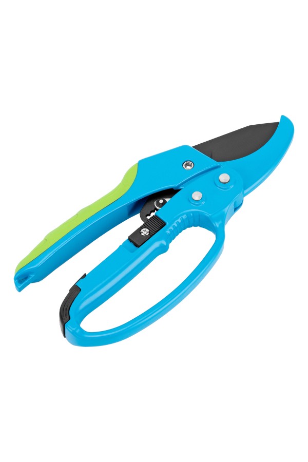 Секатор прямого реза, 200 мм, храповой механизм, металлические обaрезиненные рукоятки, Luxe, Palisd