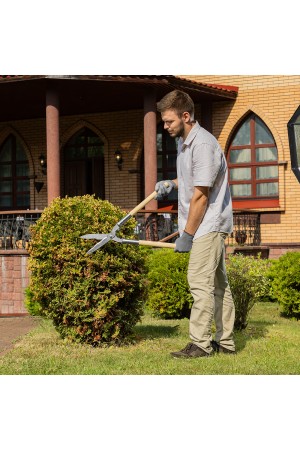 Кусторез, 650 мм, волнистые лезвия, деревянные рукоятки, Горизонт, Россия