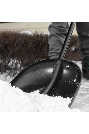 Лопата для уборки снега пластиковая, 400х417х1390 мм, алюминиевый черенок Palisad