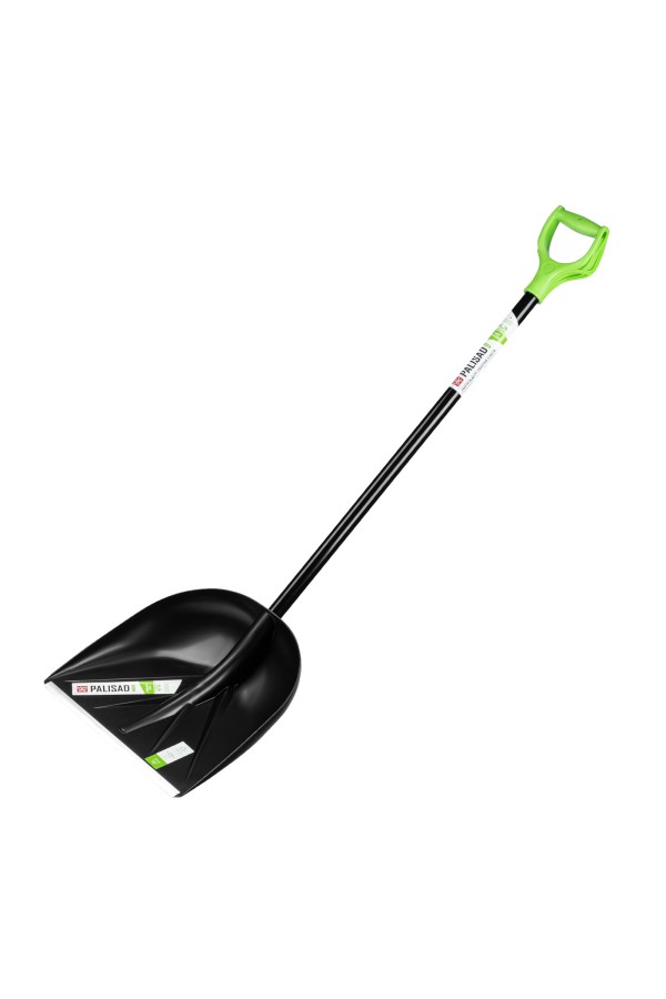 Лопата для уборки снега пластиковая, 400х417х1390 мм, алюминиевый черенок Palisad