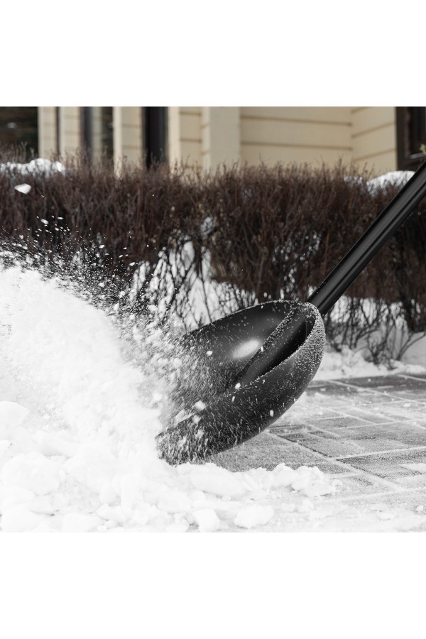 Лопата для уборки снега пластиковая, 400х417х1390 мм, алюминиевый черенок Palisad