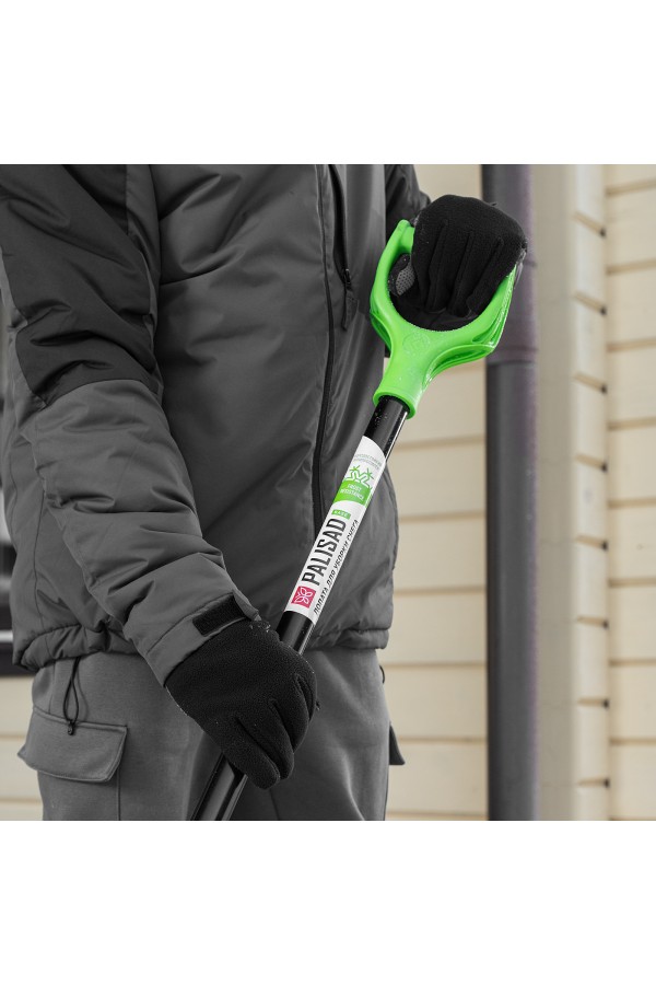 Лопата для уборки снега пластиковая, 400х417х1390 мм, алюминиевый черенок Palisad