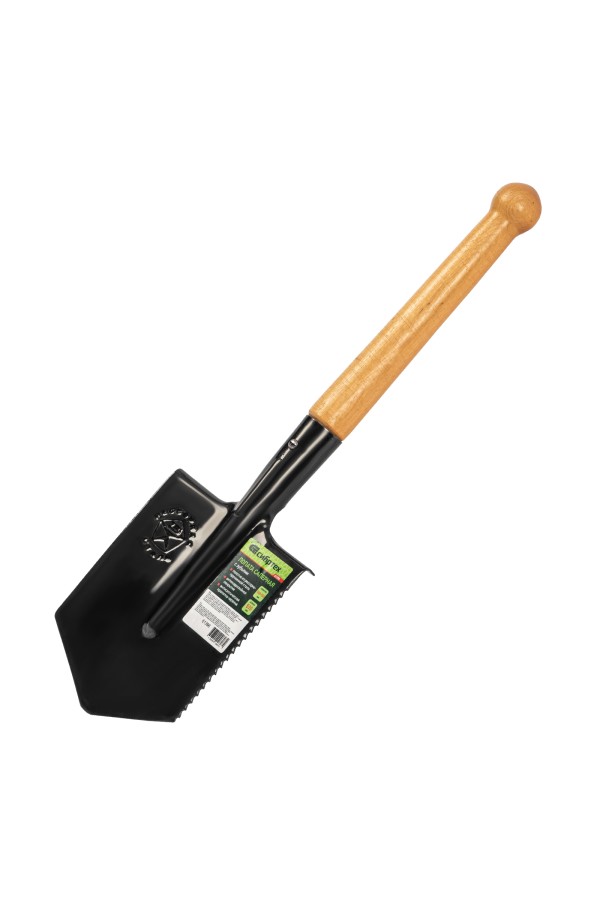 Лопата саперная, 150х180х510 мм, деревянный черенок, с зубьями, Сибртех