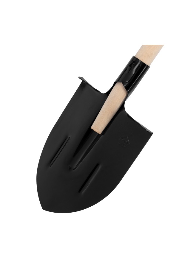 Лопата штыковая, 205х275х1400 мм, ребра жесткости, деревянный черенок,