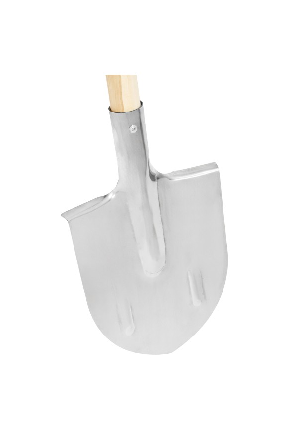 Лопата штыковая, нержавеющая сталь, 200х265х1385 мм, ребра жесткости, деревянный черенок, Сибртех