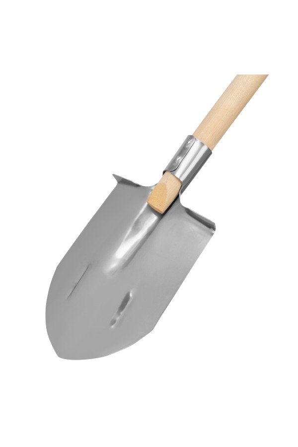 Лопата штыковая, нерж. сталь, 200х265х1385 мм, ребра жесткости, деревянный черенок, Palisad