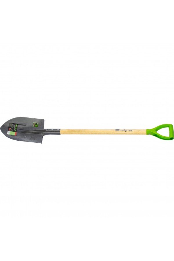 Лопата штыковая, 210х290х1150 мм, деревянный лакированный черенок, Сибртех