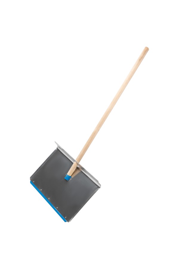 Лопата для уборки снега тротуарная, алюминиевая, 600 х 400 х 1420, деревянный черенок, Сибртех