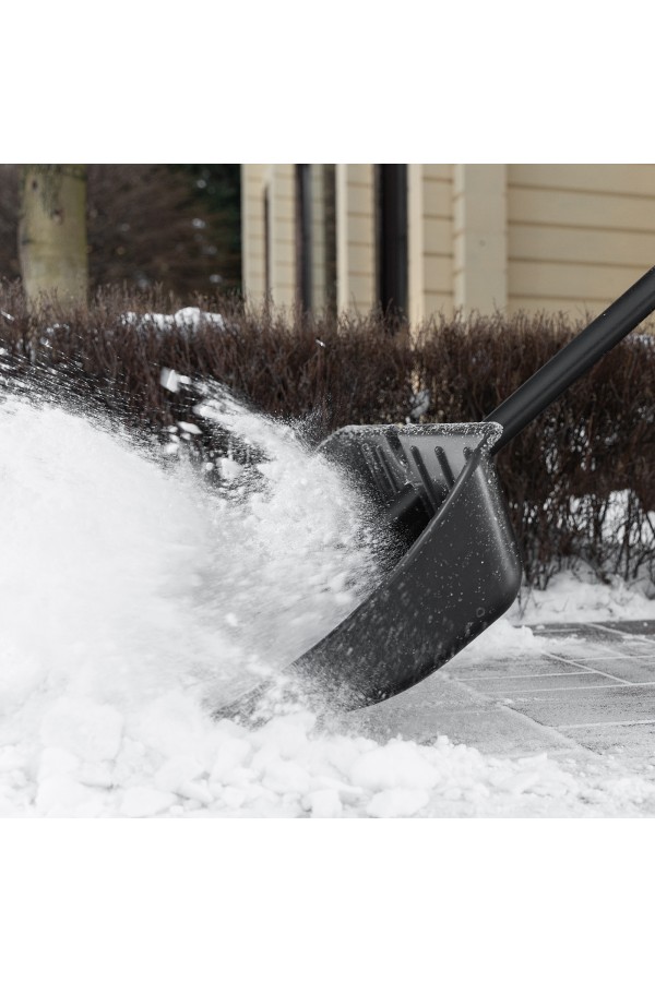 Лопата для уборки снега, полипропилен, 535х375х1400, стальной черенок, BASE Palisad