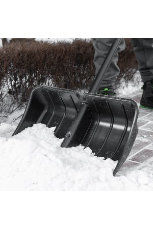 Лопата для уборки снега, полипропилен, 540х380х1400 мм, стальной черенок, BASE// Palisad