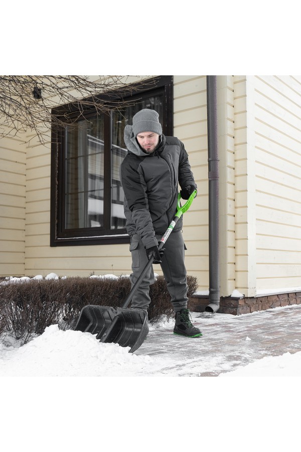 Лопата для уборки снега, полипропилен, 535х375х1400, стальной черенок, BASE Palisad